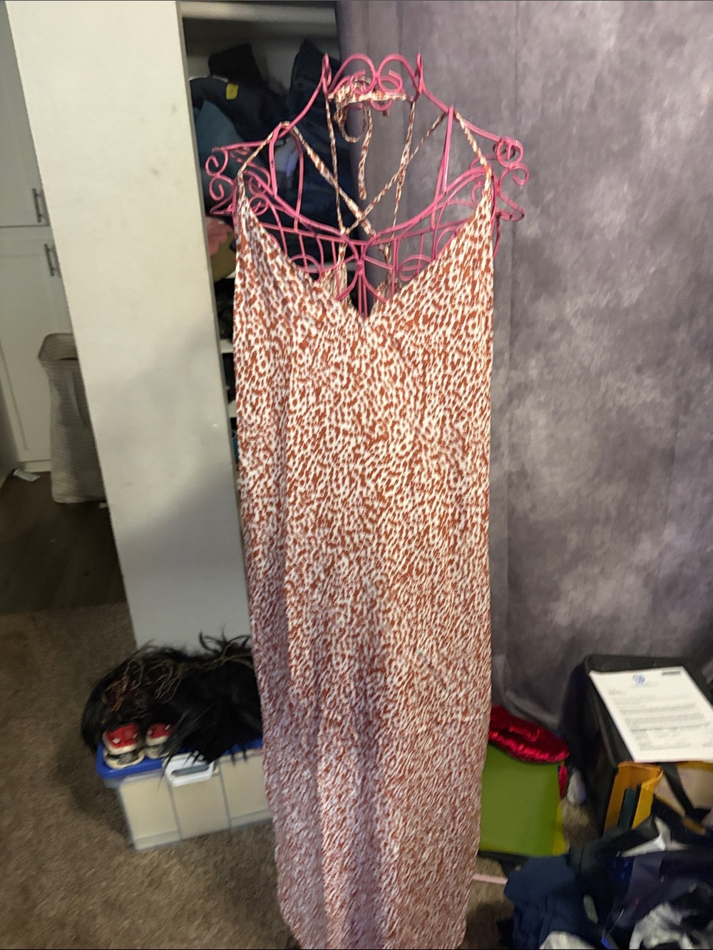 Old Navy Brown and White Animal Print Maxi Skirt
